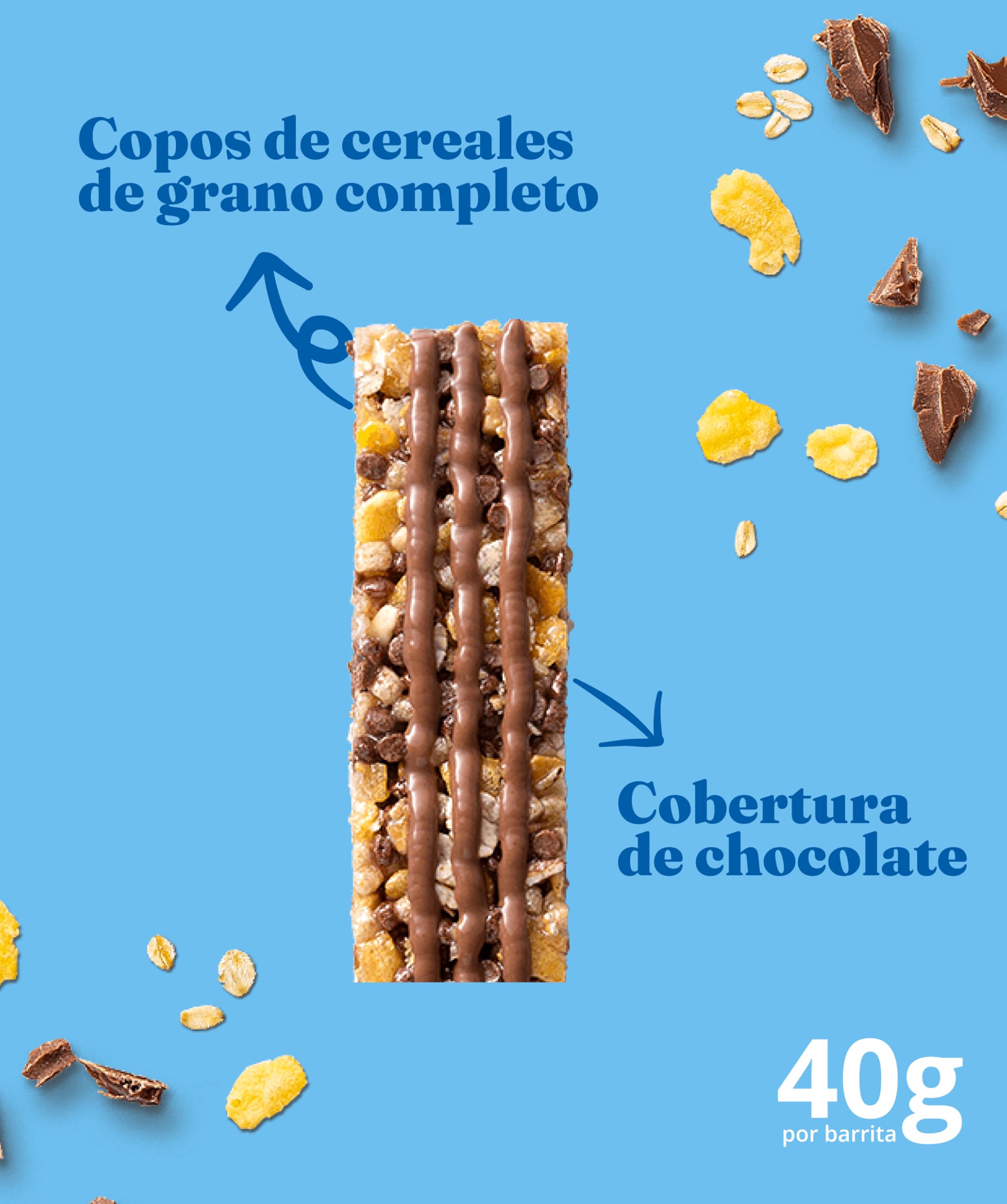 Corny Big, Barrita Sin Azúcares Añadidos Sabor Chocolate, Más Grande, Más Chocolate, Textura Crujiente, 40g