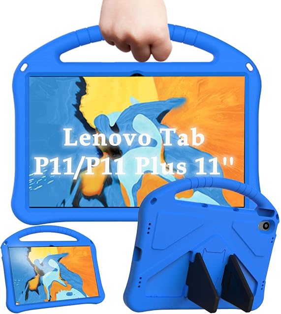 YRH Lenovo P11 Plus Case / Lenovo P11 Case 11inch, Kids Shockproof Case with Handle & Kickstand Lenovo Tablet Case P11 Plus / P11 (TB-J616F / TB-J606F)(Blue)