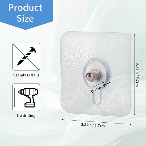Miniatura 2 de 10 ganchos adhesivos de pared (17 libras máximo), no requiere taladrar, kit de colgador de marco, sin colgadores de imágenes de uñas, baño, ganchos
