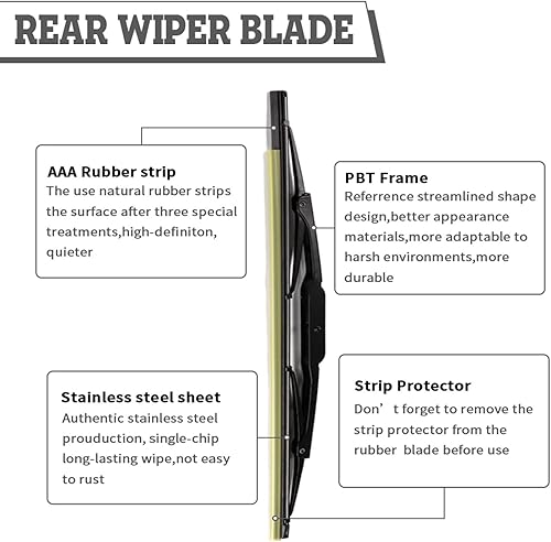 Miniatura 5 de Juego de tuercas de repuesto para limpiaparabrisas trasero para Jeep Liberty 2008-2012, vehículos SUV, conjunto de limpiaparabrisas trasero con