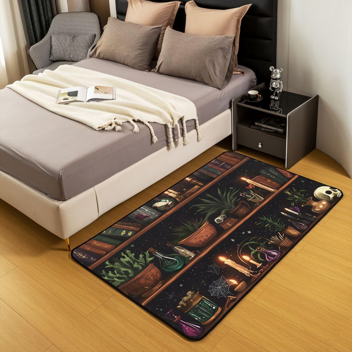 Loussiesd Cottage Witch aptekarz regał na książki Halloween dywanik 150
