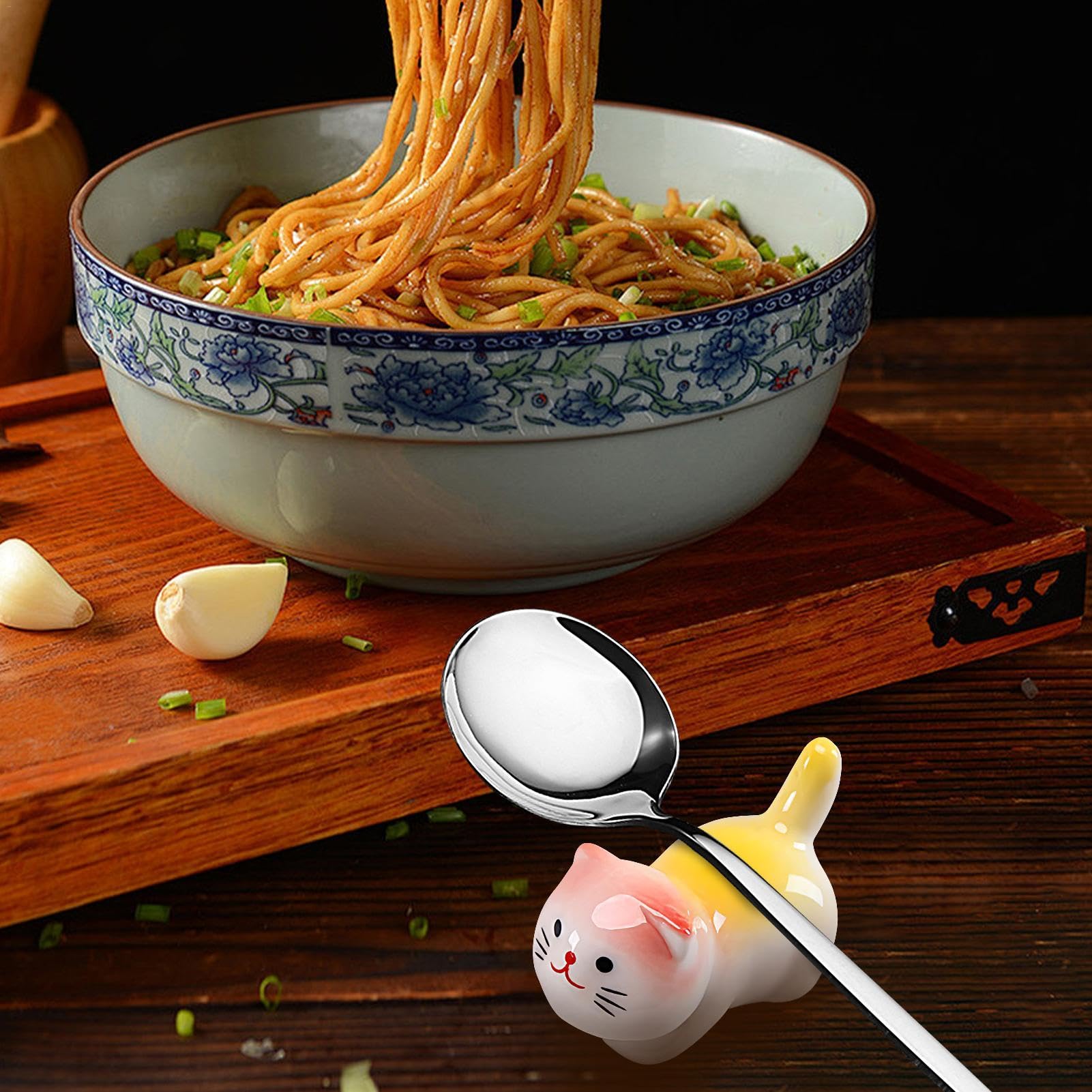 Supporto Bacchette Gatto Ceramica | 6 Pezzi | Per Tavolo Da Pranzo - Foto 10