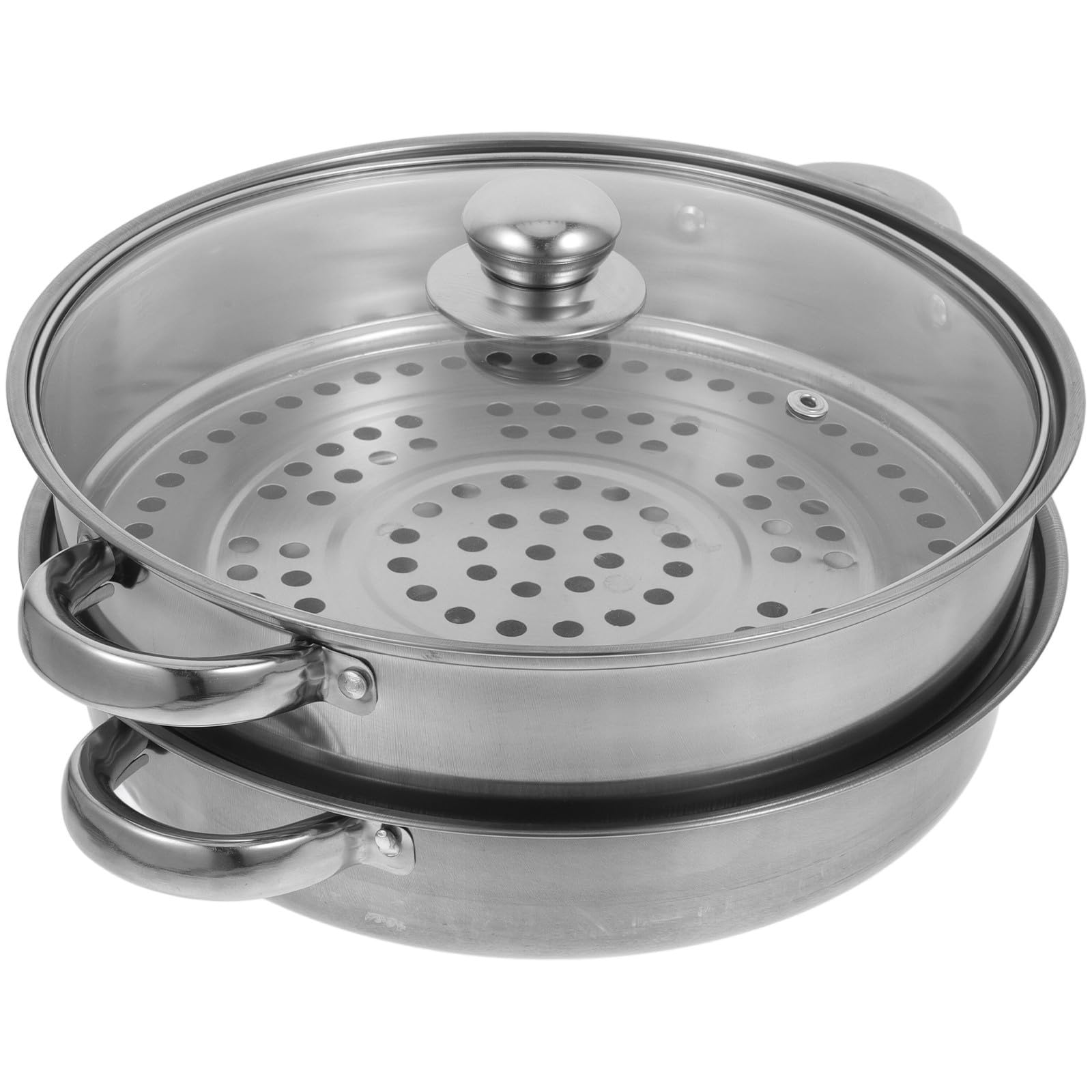 Inoxidable Vaporera para Alimentos Capa de Acero Tapa Doble