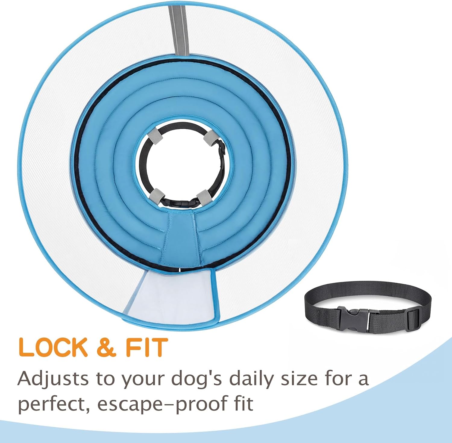 Raised Dog Cone Collar Alternative After Surgery, Soft Dog Cone for Small Medium Large Breeds to Stop Licking, Pet Neck Donut Collar After Surgery