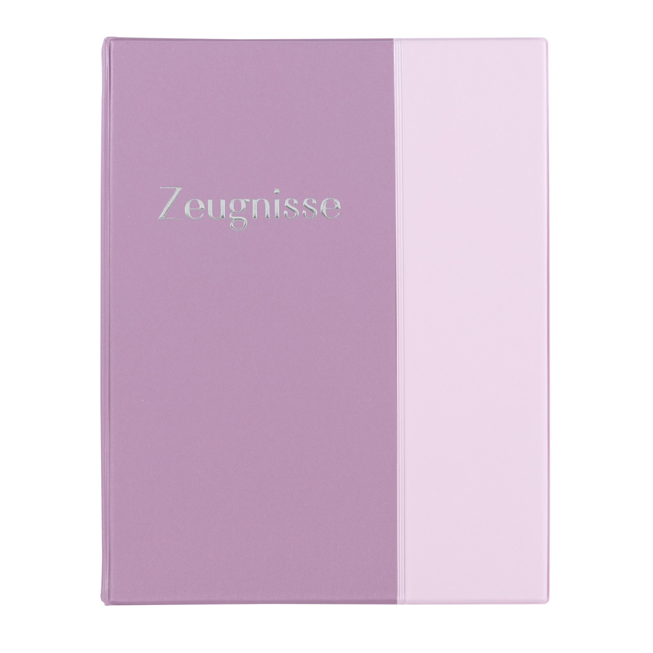 Idena 22088 Certificate Folder with 10 Transparent Pockets, A4 Document Folder, Ring Binder in Pastel Purple, Folder for Certificates, Documents and Much More