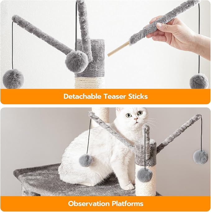 Árbol para Gatos HOOBRO con Caja de Arena y Hamaca miniatura 9