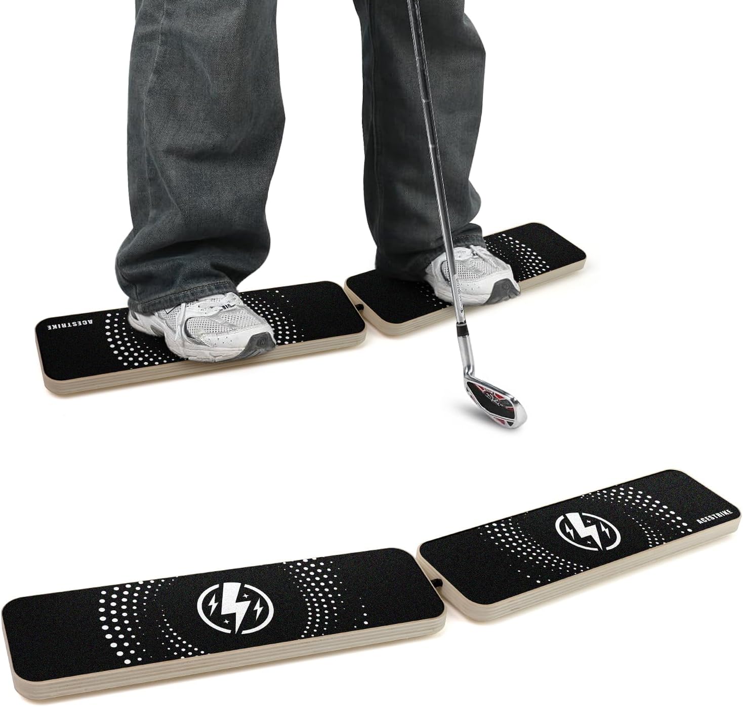 Golf Pressure Plate, Weight Shift Balance Board Set, Golf Swing Training Aid Pressure Plate, Golf Indoor Teaching Aid for Improved Golf Game Pressure Board Golf Trainer Beginner