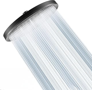 Ronvie Regenduschkopf, 27,9 cm, Hochdruck mit luxuriösem Chrom-Finish, verstellbare Winkel, Wasserfall-Design, fest mit Selbstreinigungsmechanismus (mattschwarz)