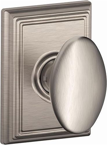 Schlage F10-SIE-ADD Siena - Juego de pomos para puerta de paso con adornos decorativos Addison, níquel satinado
