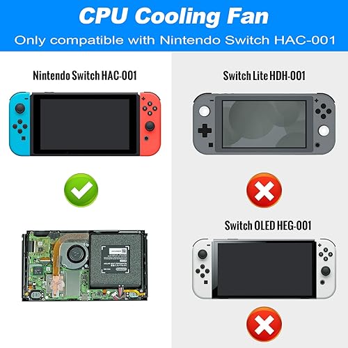 Miniatura 3 de Ventilador de refrigeración interno de repuesto para Nintendo Switch, EEEKit ventilador de repuesto para CPU disipador de calor para consola HAC-001