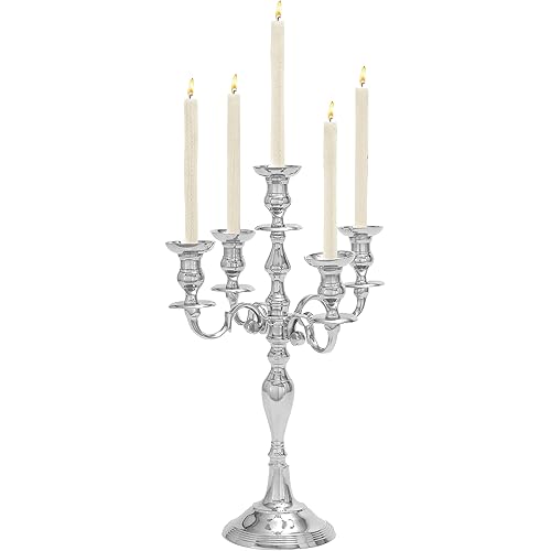 Deco 79 Traditional Aluminum Solid Candelabra, 16" x 16" x 24", Silver