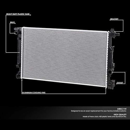 Miniatura 8 de DNA Motoring OEM-RA-13084 Radiador de núcleo de aluminio de ajuste directo de 1 fila estilo OE compatible con 09-16 Journey 2.4L 3.5L 3.6L, 25-316