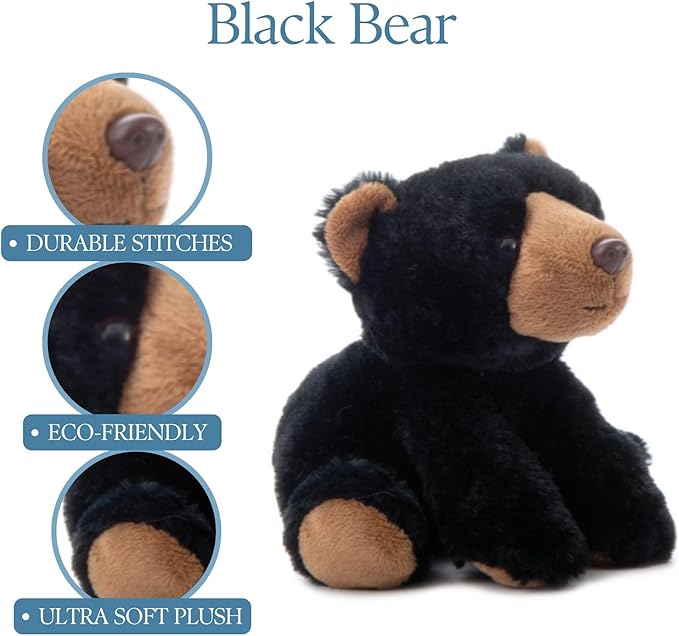 Peluche Oso Negro The Petting Zoo 9 Pulgadas Para Niños miniatura 8