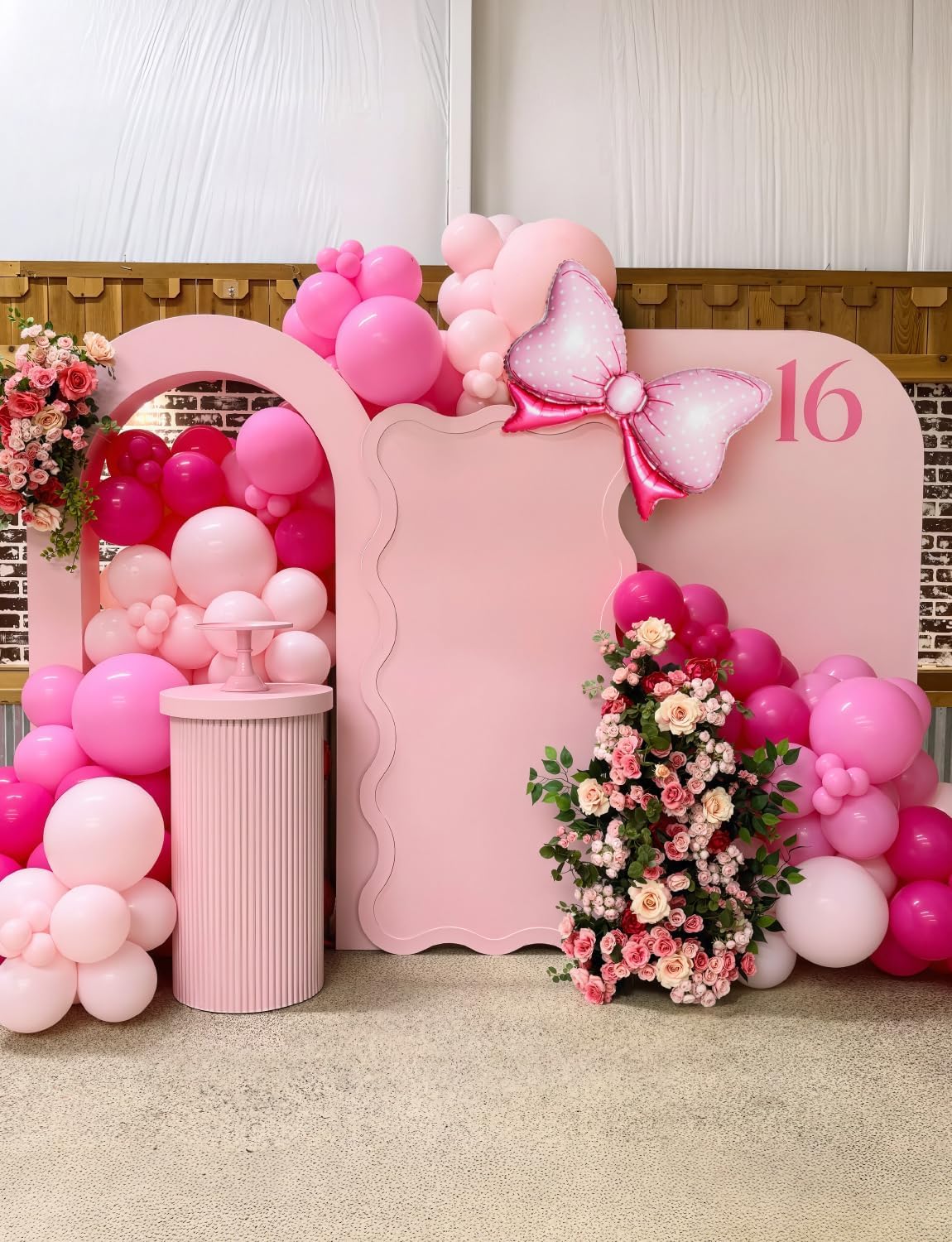 Pink Mouse Balloon Garland Arch Kit – 124 Pcs Hot Pink, Pastel and Polka Dot Balloons with Bow, Mouse Themed Girl Birthday Baby Shower Party Decor - Image 7