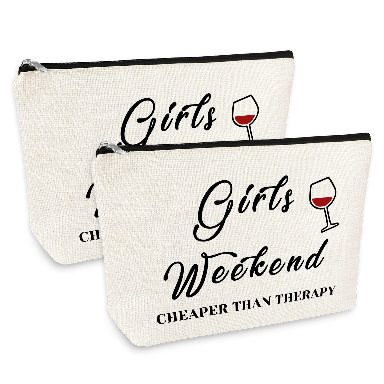 2 Pcs Girls Weekend Gifts Best Friends Friendship Gifts for Women Makeup Bags Bestie Travel Gift Cosmetic Bag Christmas Graduation Wedding Birthday