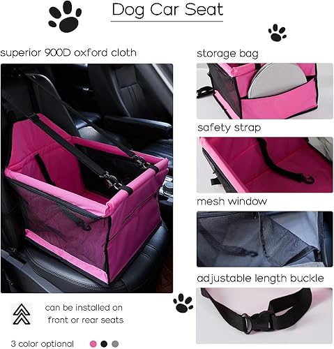Miniatura 2 de Asiento de automóvil para perros medianos, bolsas de viaje portátiles lavables para mascotas de menos de 50 libras, elevador de auto para mascotas
