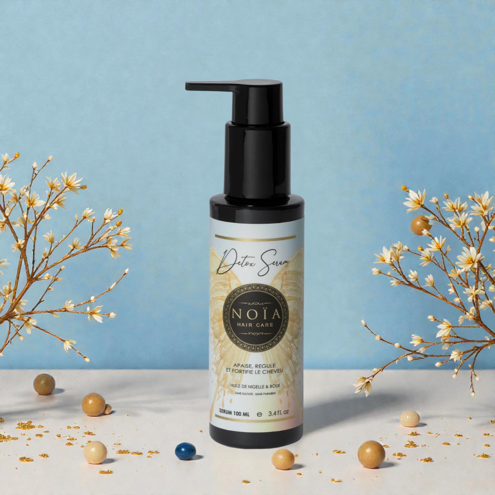 NOÏA HAIR – Coffret Trio Professionnel DETOX – Shampoing 500ml + Masque 500ml + Sérum 100ml – Purifiant & Anti-Pelliculaire – Rééquilibrant Cuir Chevelu – Cheveux Gras ou à Pellicules