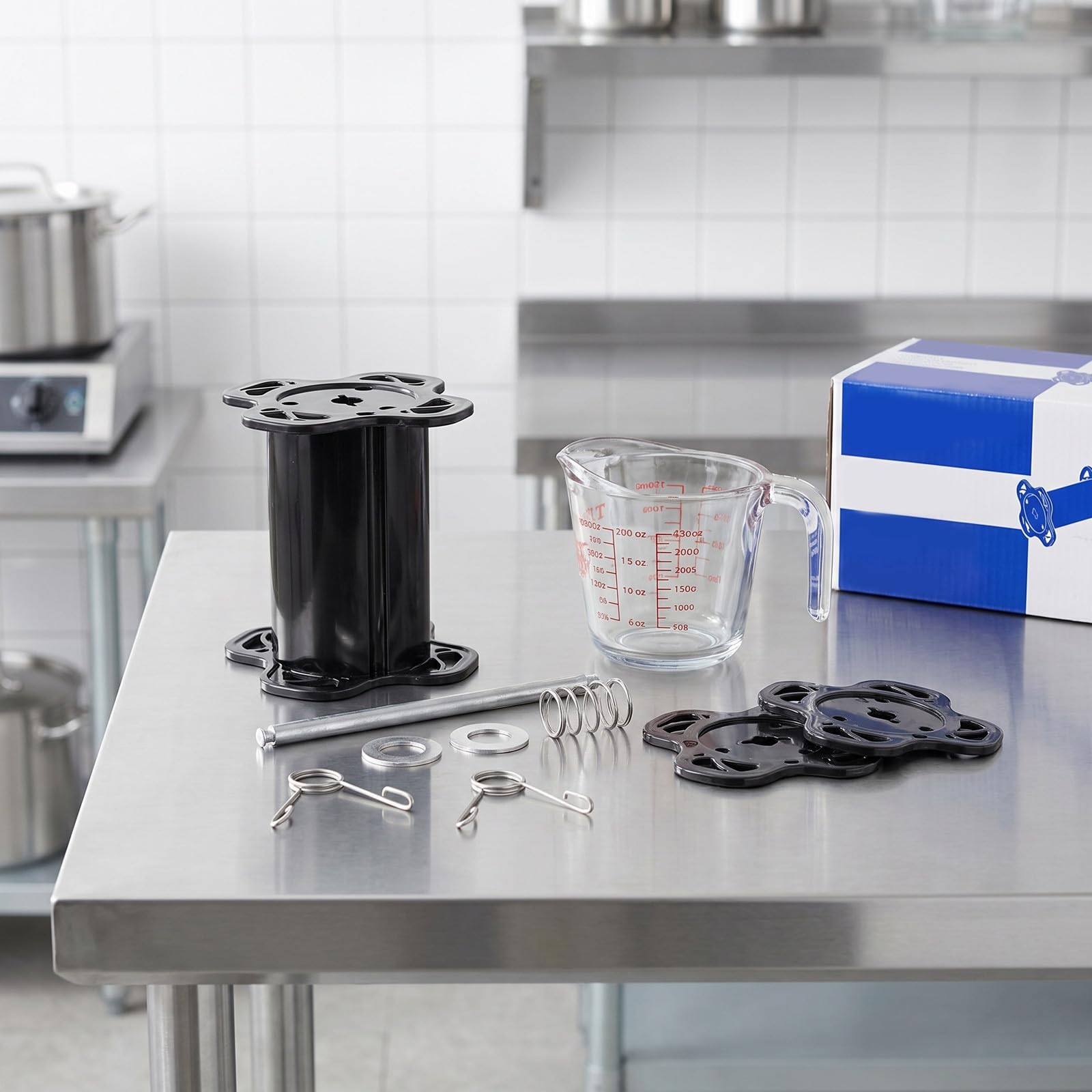 Zerodeko 1 juego de kit de eje de rodillo de repuesto para máquina de envasado de té con leche, accesorios de soporte de rollo de película para selladora automática de vasos en cafeterías y