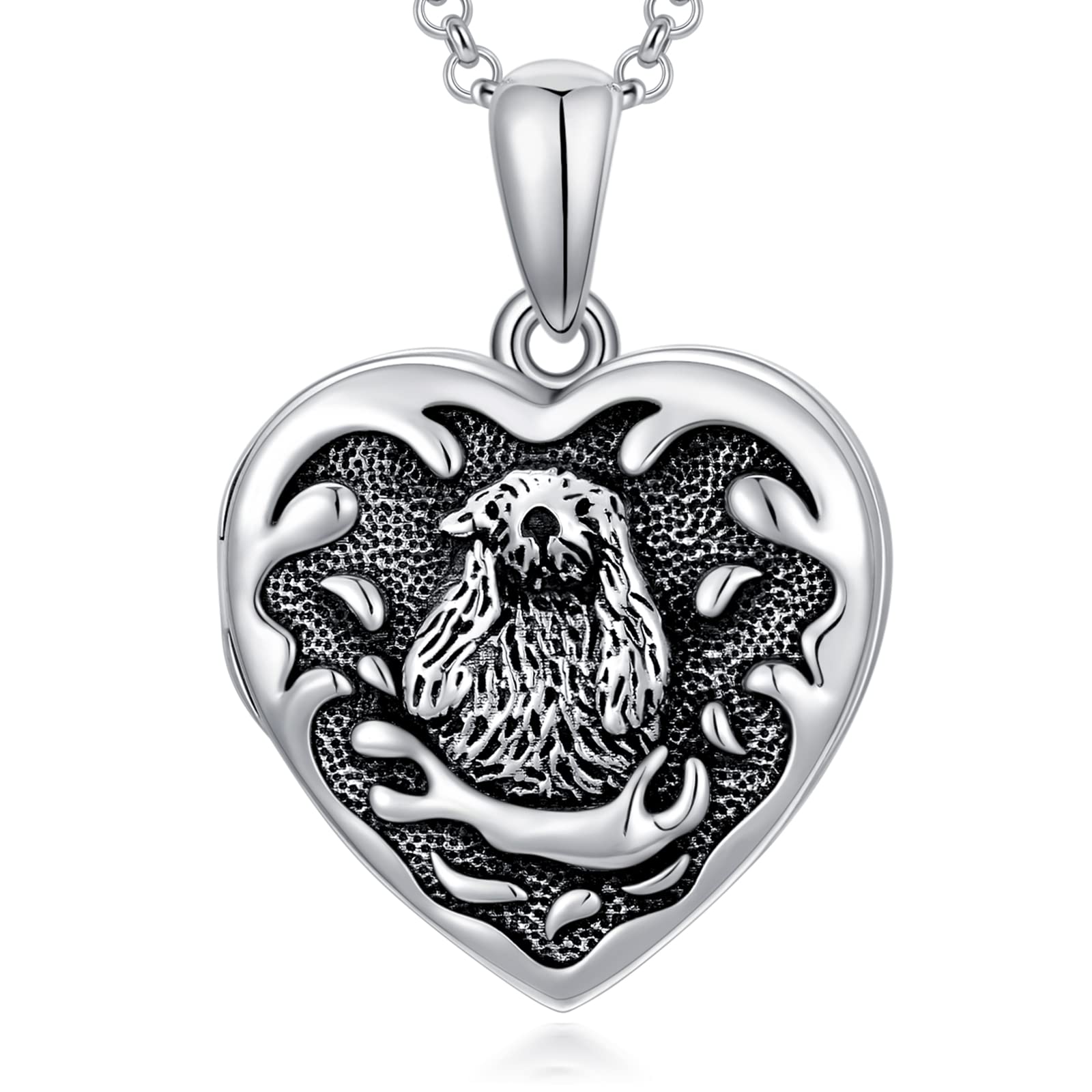 SOULMEETPersonalized Silver Locket Necklace That Holds Pictures Photo Keep Someone Near to You Custom Lockets Necklaces Letters Engraving for His Her