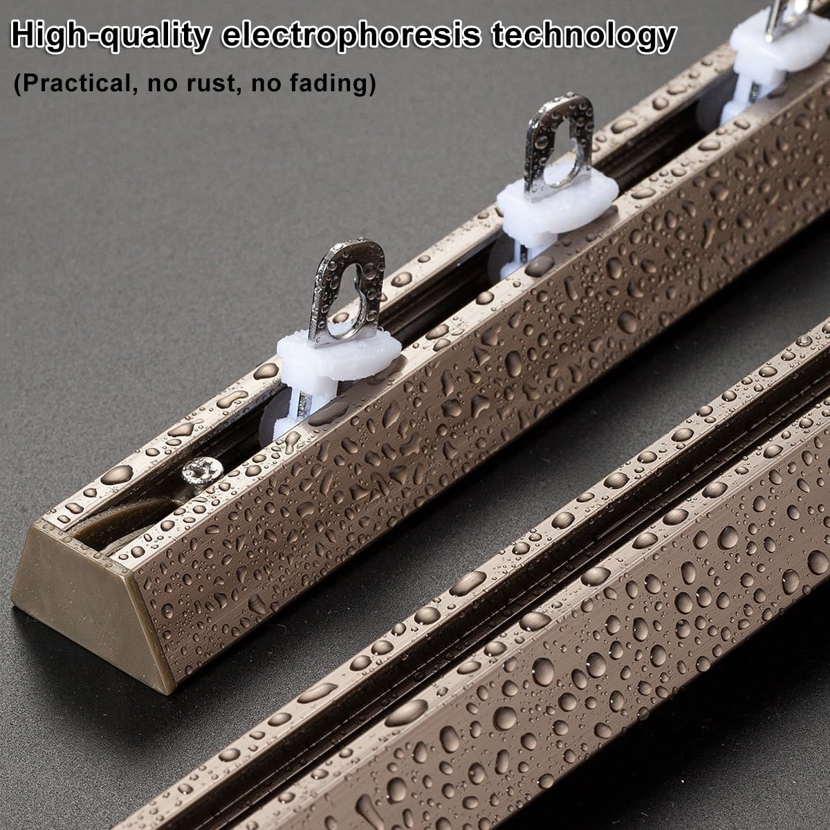 Système de rails de rideaux coulissants en aluminium réglable de 230 cm, idéal pour la séparation de fenêtre et de pièce Blanc
