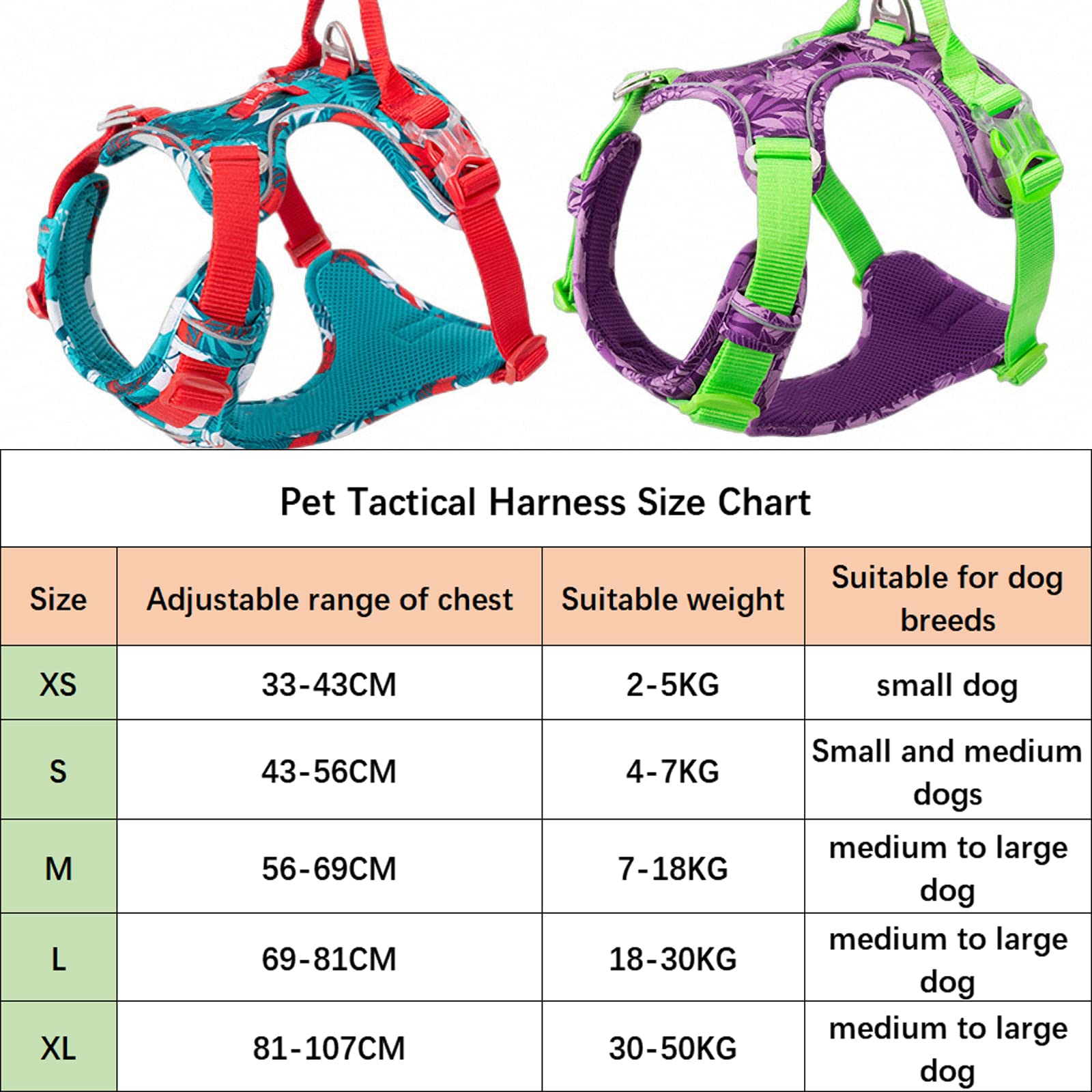 Lila Camouflage Taktisches Hundegeschirr, CS Military Fan Combat Training haustierweste,atmungsaktive traktionskleidung für Hunde,verschleißfeste sicherheitsgeschirr