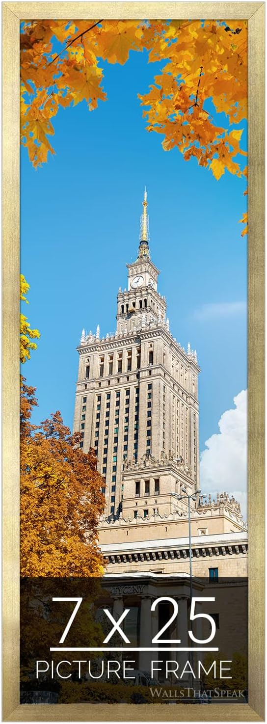 wallsthatspeak 7x25 Gold Picture Frame for Puzzles Posters Photos or Artwork