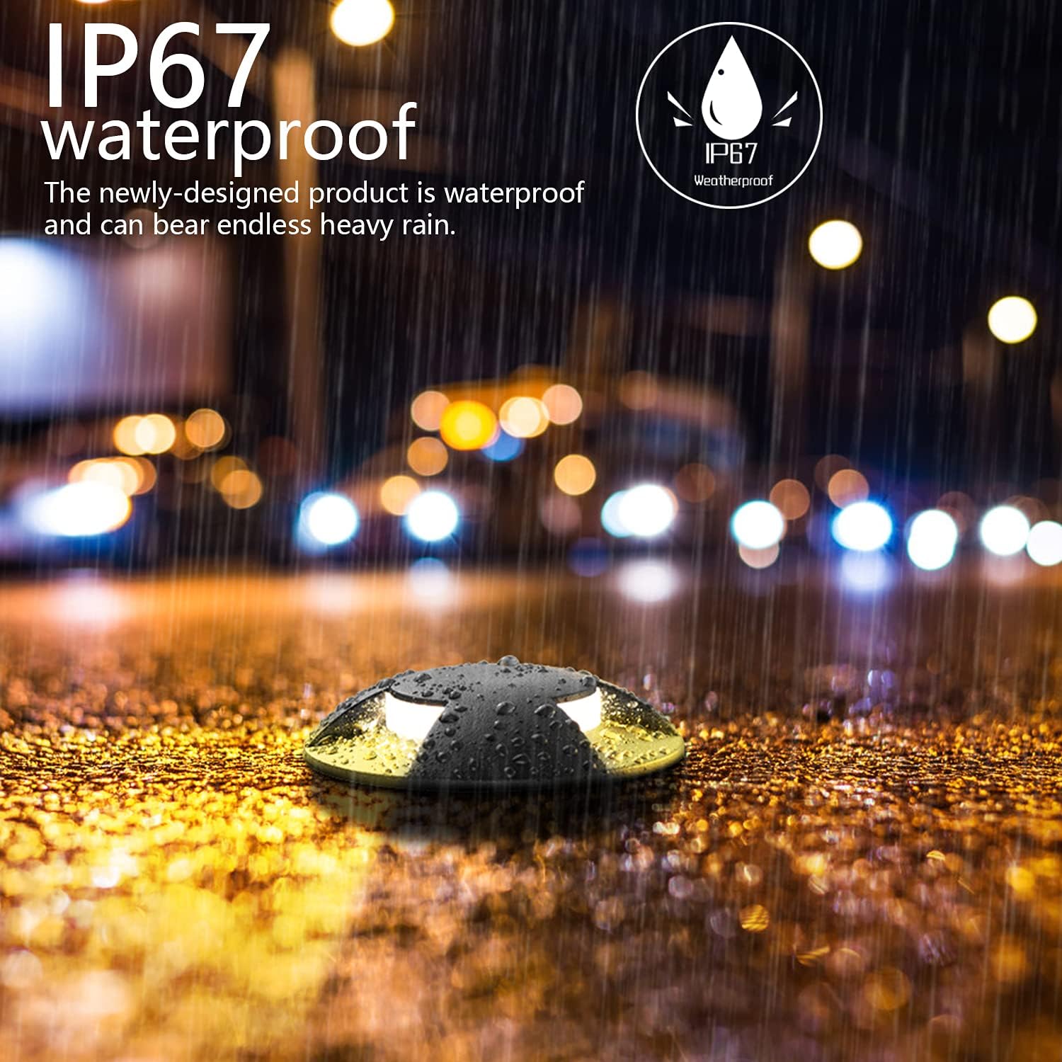 LED Outdoor In Ground Lights with Protecting Shell, Warm White Φ2.36in Low Voltage 12V DC IP67 Waterproof, Electric Wired Recessed Landscape Well Lighting for Outside Yard Floor, 12 Pack