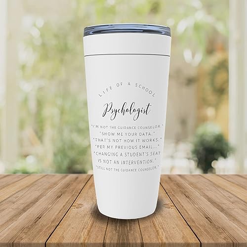 Miniatura 2 de Vaso blanco de psicología de 20 onzas  Divertido para psicólogo escolar  Famosa taza amante del café, graduación para psiquiatra, profesora,