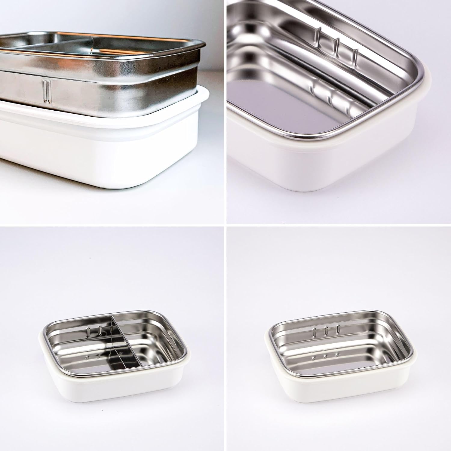 Innobaby Keepin' Fresh Stainless Steel Divided Bento Snack Box with Lid for Kids and Toddlers BPA Free, 11 oz., Blue