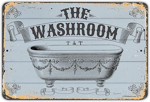 Metal Sign - The Washroom - Durable Metal Sign - Use IndoorOutdoor - Great Bathroom Decor and Gift Under $20 (Printed on Aluminum, Not Wood) (8" x