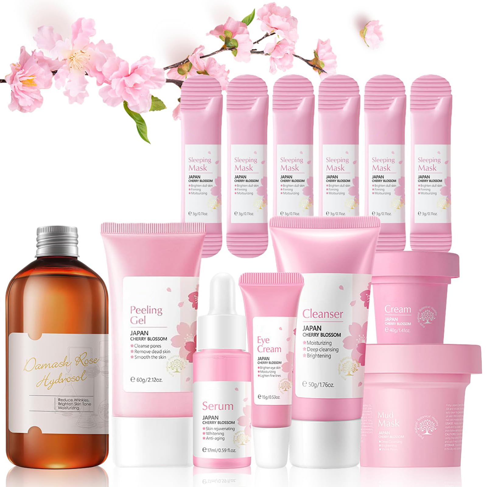 13pcs Skincare Set for Teenagers Girls Kids, Cherry Blossom Gifts Skin Care Sets & Kits