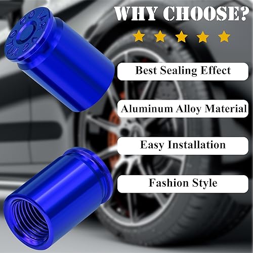 Vista 127 de Tapas de válvula de neumático, aleación de aluminio, anticorrosivas, a prueba de polvo, para automóviles, SUV, camiones, bicicletas, motocicletas