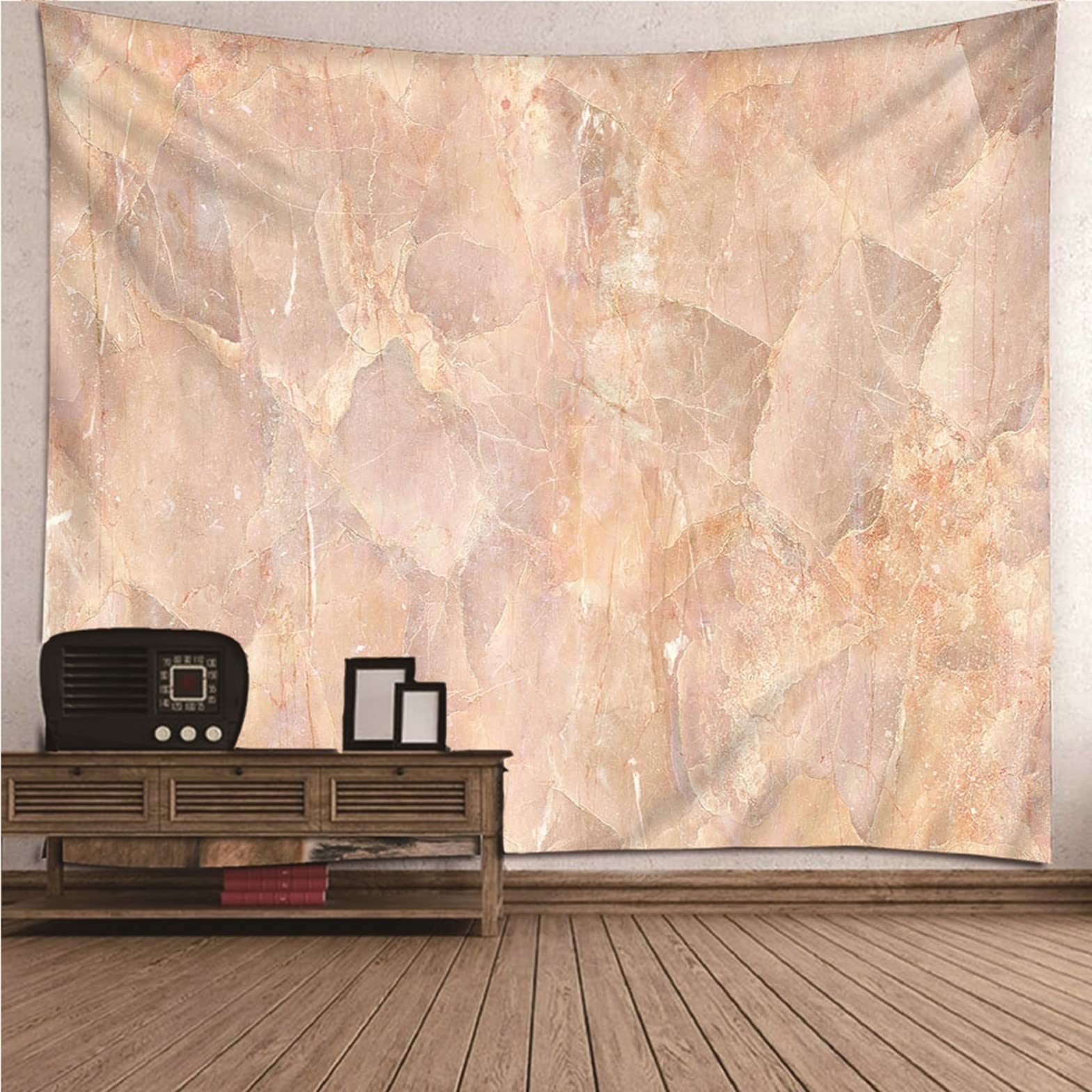 Ethereval Tapestry Set Mini For Bedroom Marble Pattern Nature Wall Hanging Kit Pink Wall Hangings Fabric Decorations 260x240cm