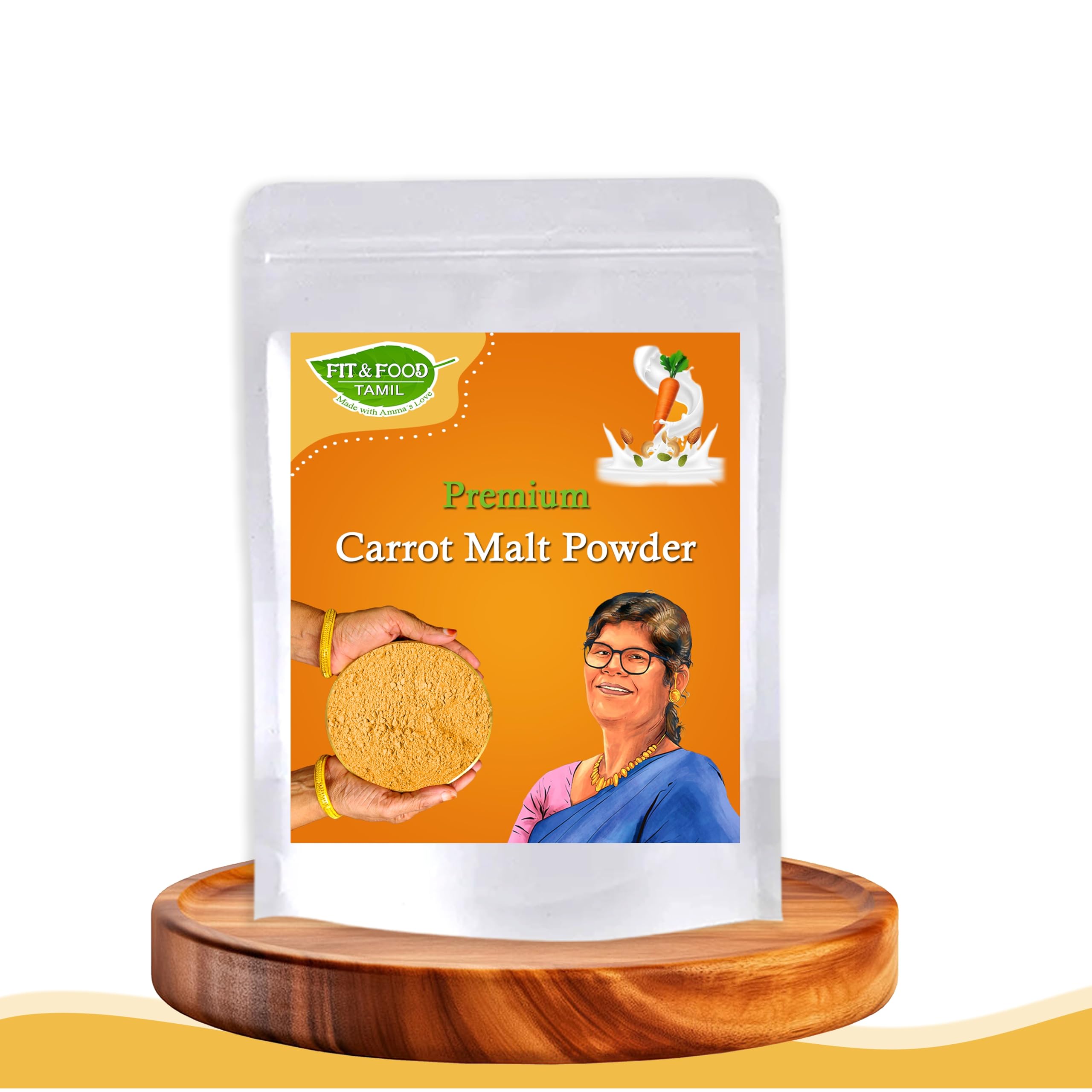 FIT & FOOD TAMIL Premium Carrot Malt Powder 250g | Natural Carrot Drink Mix | Traditional Homemade Style Malt | No Preservatives | Finely Ground Vegetable Powder for Milk & Water-image-30