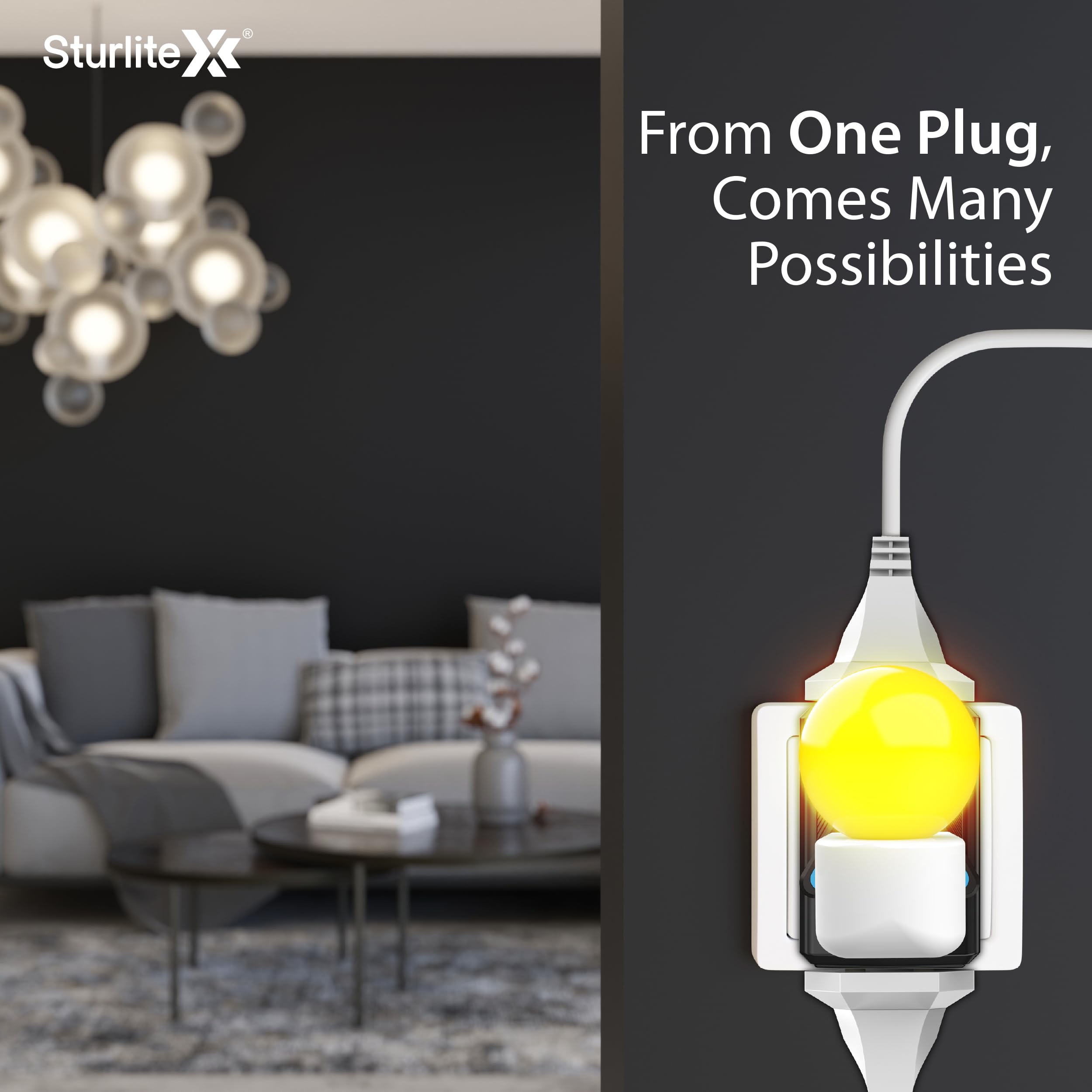 Sturlite Skycon 3 Pin Plug| 2-Pin & 3-Pin Socket| 6 Amps Universal AC Travel Adapter| Strong Polycarbonate Body Socket| Compact Converter Plug for Travel, Home & Office Use (Black, Pack of 1) — Amazon image 5