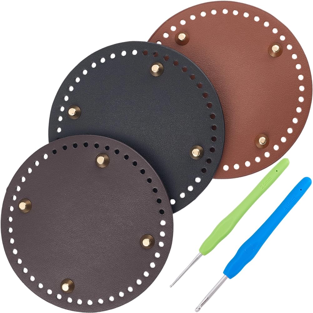 CALFOVERA 5 Pièce 3 Couleurs 15cm En Cuir PU Crochet Pour Sac à