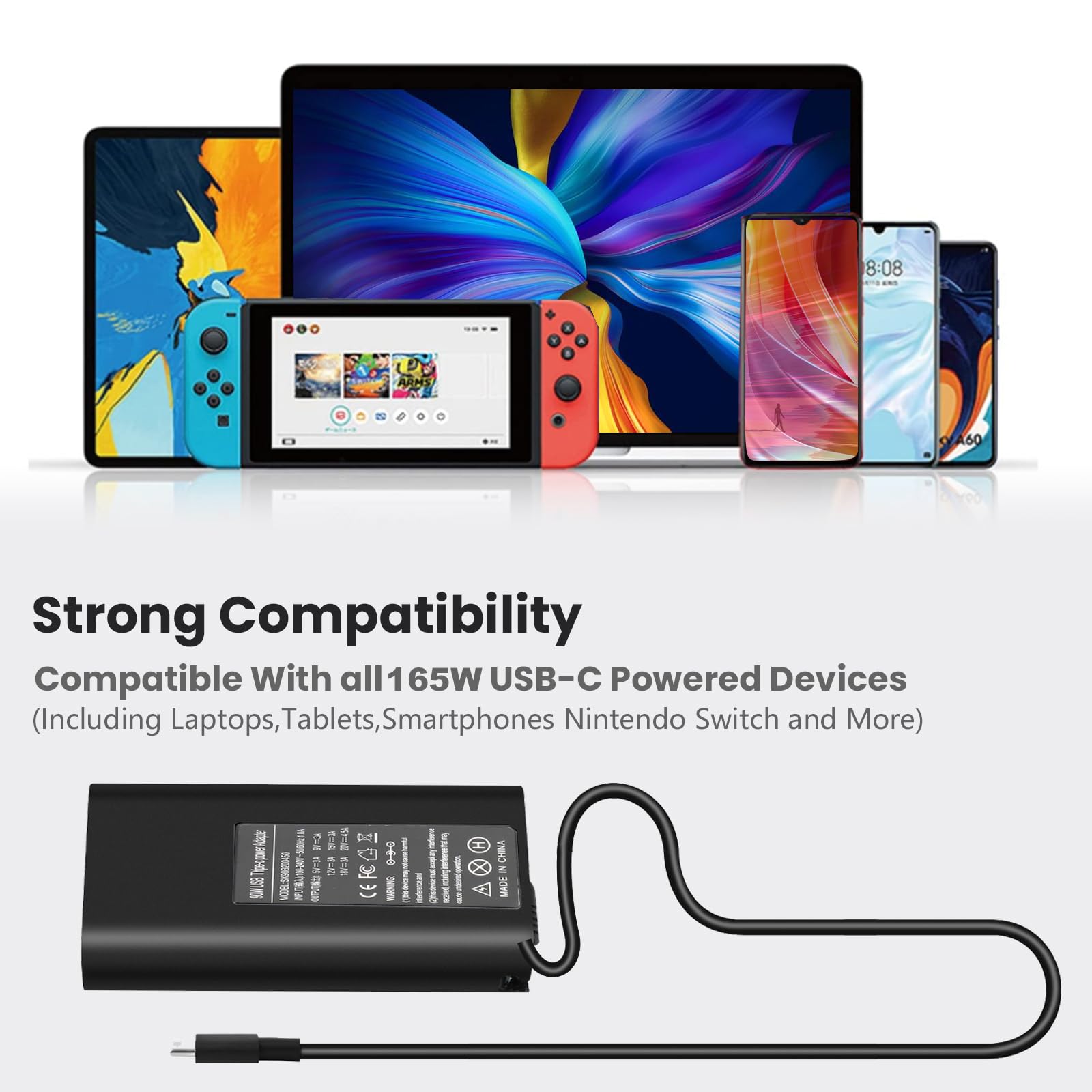 Caricatore USB C 165W per Dell Precision 5680 5690 Pro Max Premium | MA16250 14 Premium, MA14250 16 Premium, XW78Y, 450-BBWR, ADP-165BB BA, DA16250, DA165PM210, LA165PM210 Computer