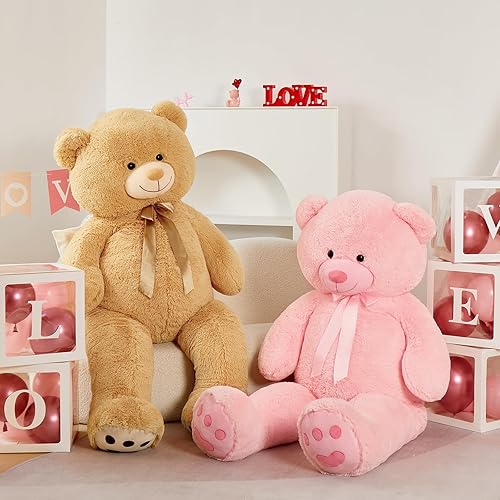 Miniatura 7 de Tezituor Oso de peluche gigante de 5 pies, animal de peluche grande, tamaño real, oso de peluche, San Valentín, Navidad, cumpleaños, para novia,