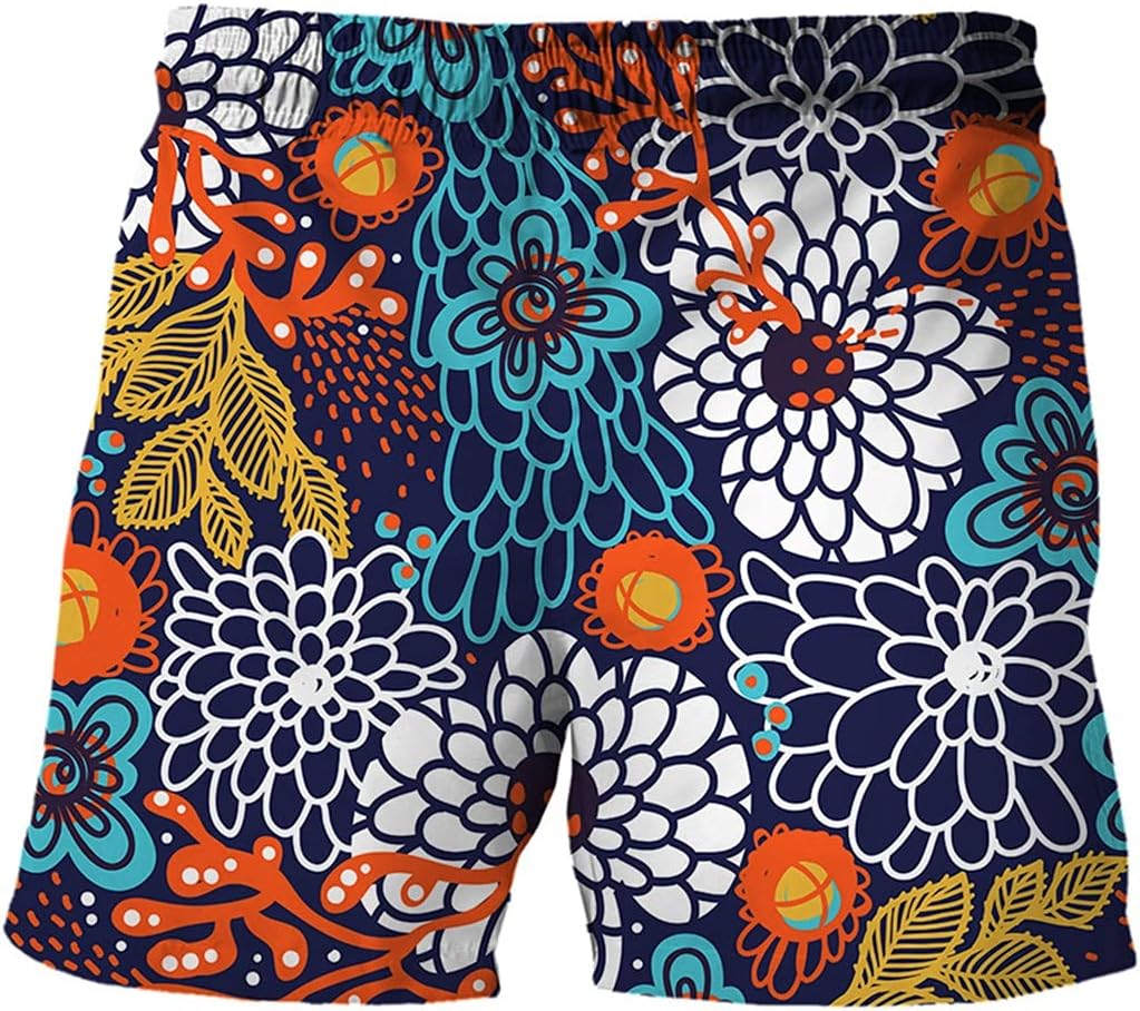 KLHHG Summer 3D Printed Men Swimwear Shorts Mens Beach Shorts Beach Abstract Pattern Streetwear (Color : C, Size : 4XL Code) : Clothing, Shoes & Jewelry