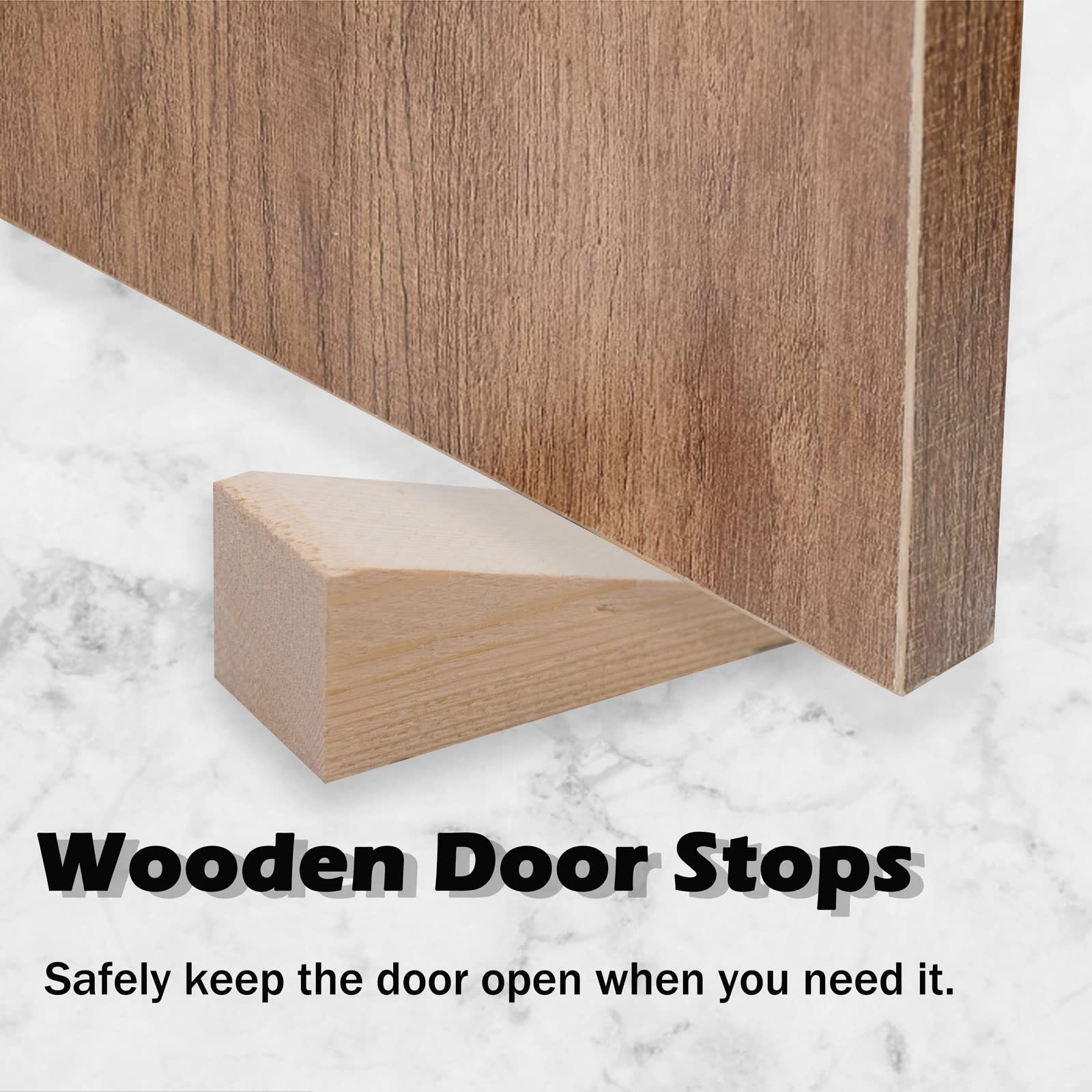 10 Cunei In Legno Per Fermaporte - 10x3x3 Cm, Antiscivolo, Per Mobili, Porte, Cucina, Ufficio - Foto 7