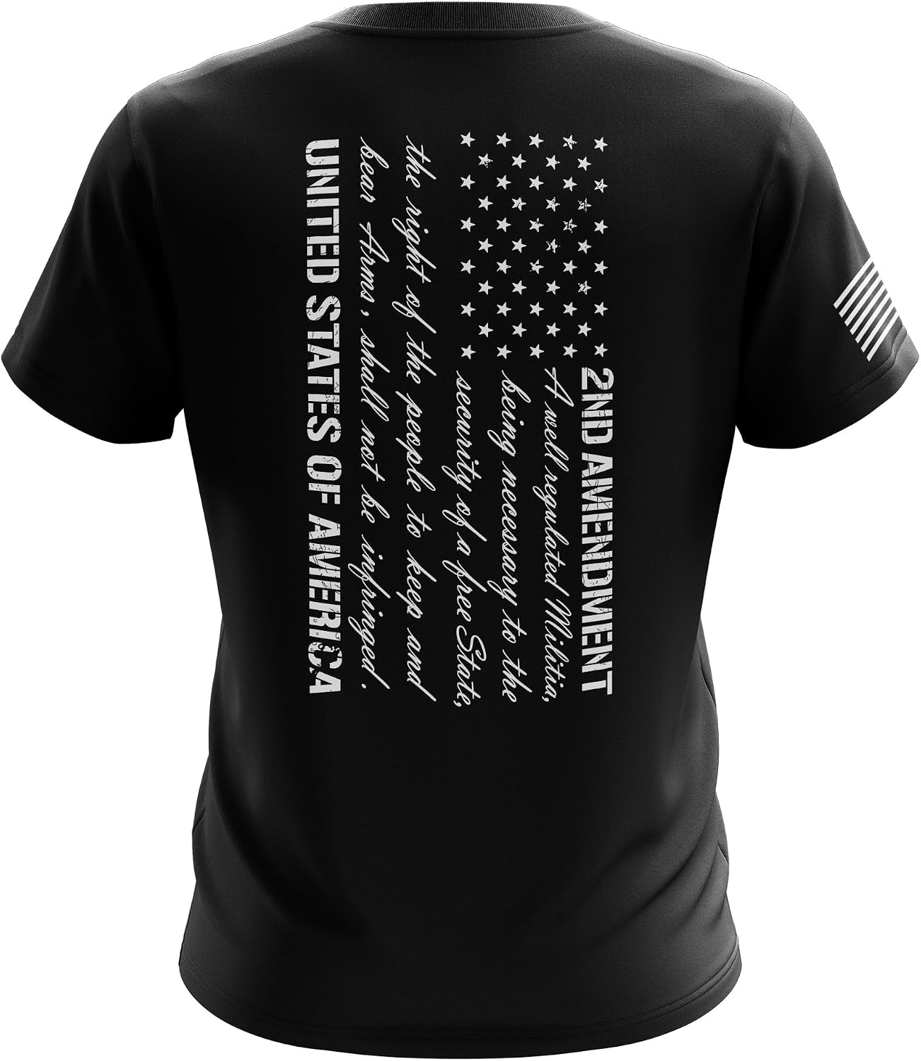 Patriotic American Flag Men’s Heavyweight Cotton T-Shirt, Crew Neck Short Sleeve Graphic Tee, USA Freedom Shirt, Made in USA