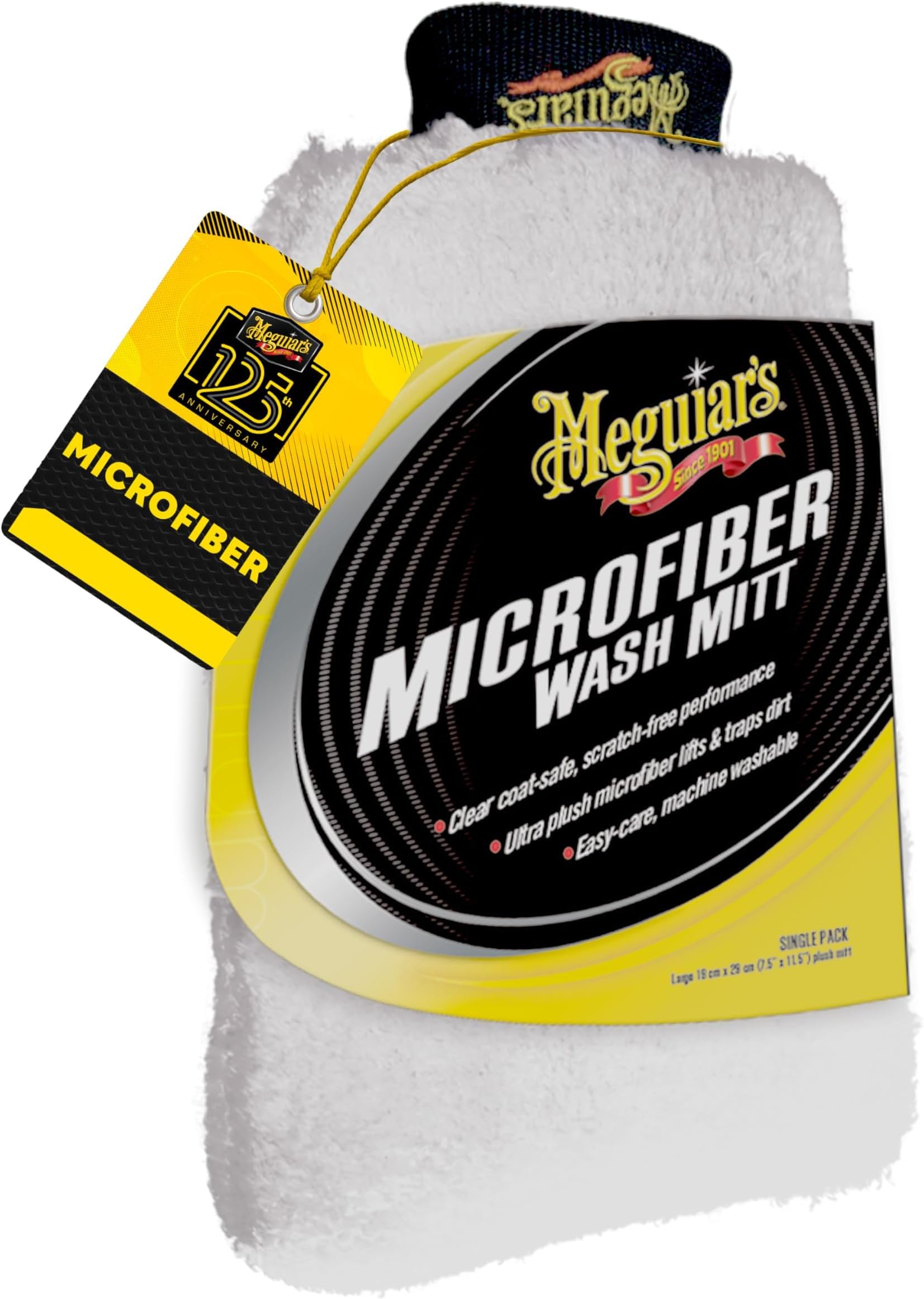 Meguiar's X3002 Microfiber Wash Mitt,Super-Thick,Reusable Wash Mitt for Ultimate Finish,Safe on Clear Coats,Leaving You with A Show Car Finish,(Pack of 6)