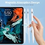 Stylet pour iPad Apple : Charge Rapide pour Apple Pencil avec Rejet de Paume Sensibilité à l'Inclinaison - Stylo pour i-Pad 10/9/8/7/6, iPad Pro 12.9"/11"/13" M4, iPad mini 6/5, iPad Air 5/4/3/11"-13" M2