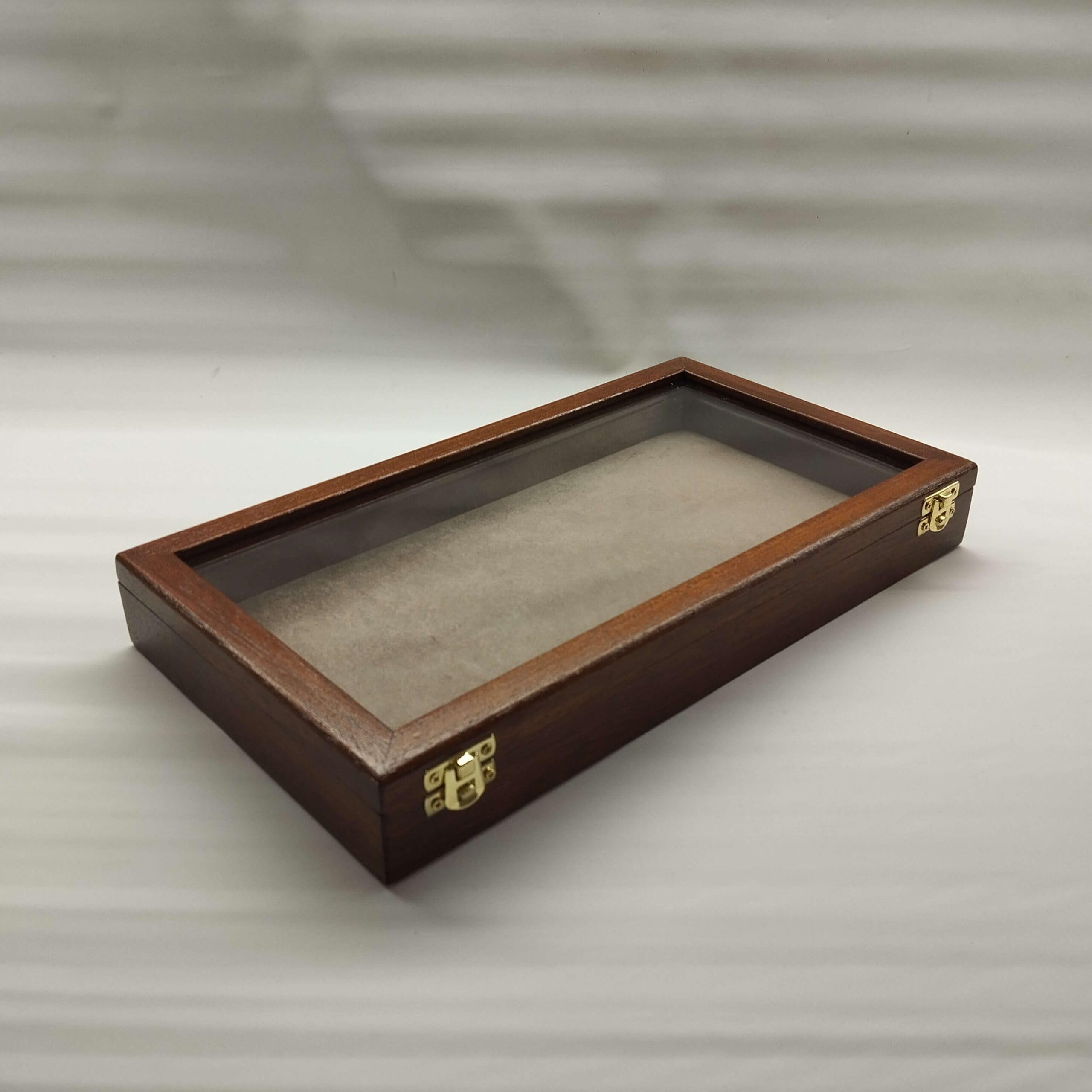 Cofanetto portagioie in legno e vetro artigianale per gioielli conchiglie fossili coltelli collezioni – made in Italy, numerato, Coins&More
