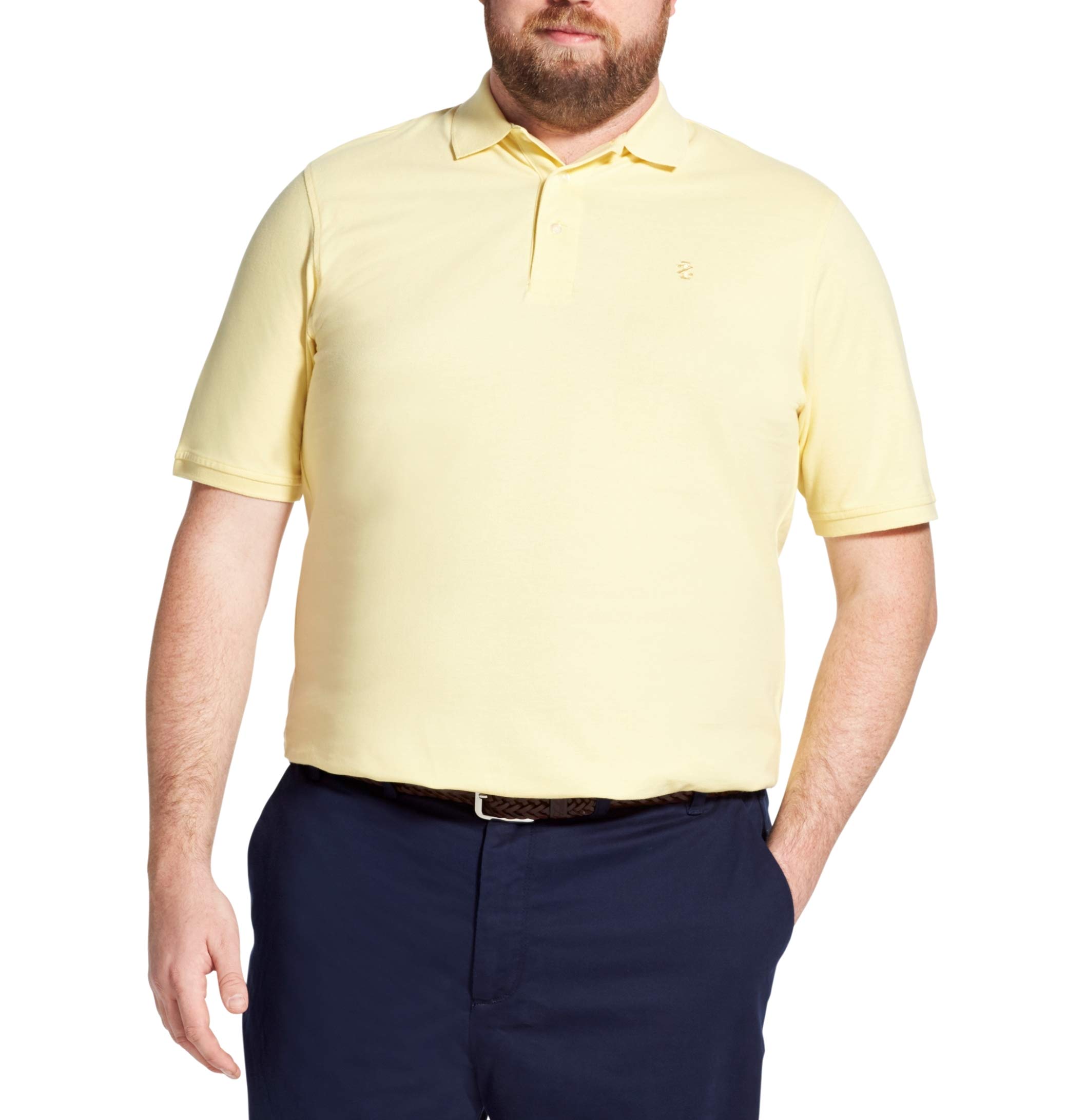 IZOD Men's Big and Tall Heritage Short Sleeve Solid Pique Polo