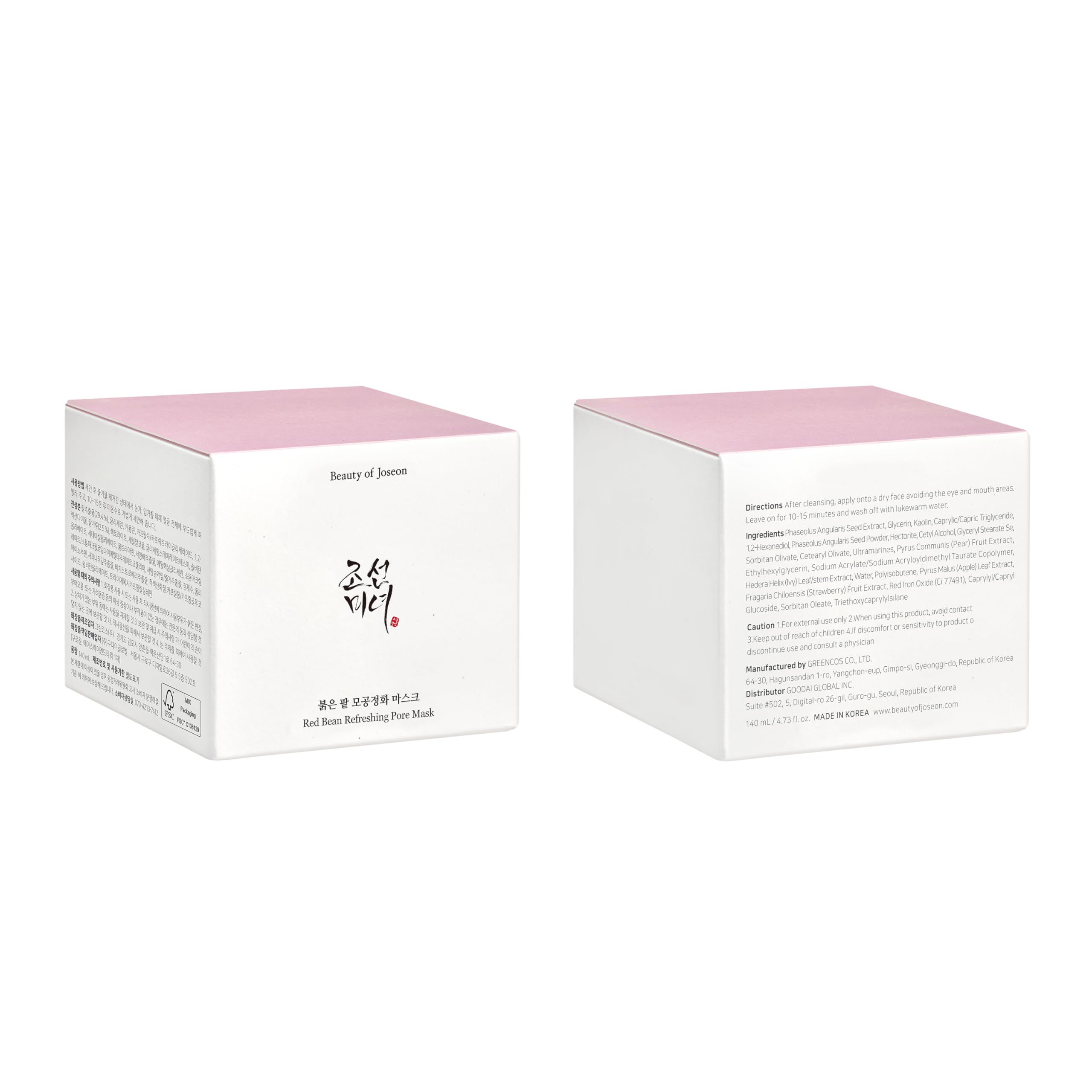 Beauty of Joseon Maschera Rinfrescante Per I Pori Ai Fagioli Rossi, Crema Di Fango, Maschera Idratante, Esfoliante Per La Pulizia Dei Pori,140 Ml, 4,73 Fl.Oz