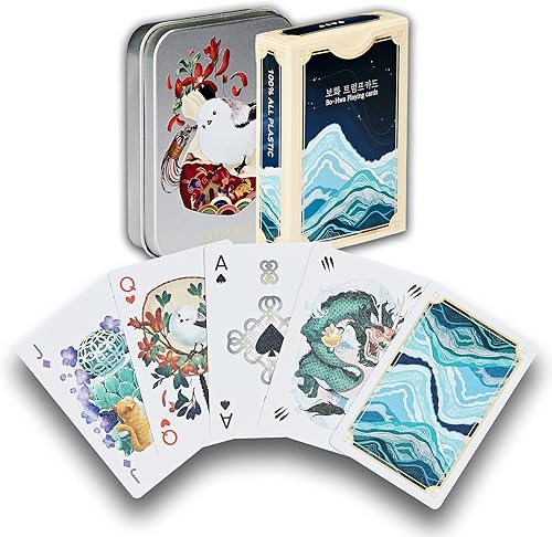 Oroora Bohwa Card tichu juego de mesa estuche de cartas 100 plástico impermeable tamaño póquer cartas de plástico en relieve de calidad 1 mazo de