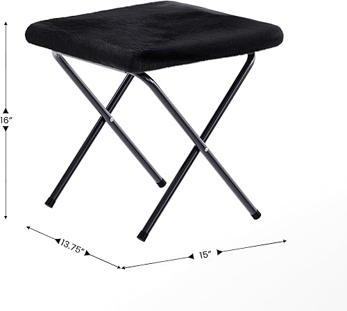 Miniatura 8 de Flash Furniture Eleanor - Silla portátil doble platillo con 2 otomanas, marcos de acero plegables, para dormitorio o dormitorio, 56 pulgadas, piel