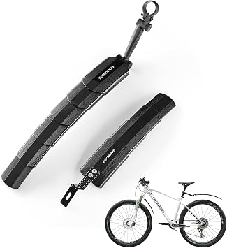 Rockbros Telescopic Bicycle Mud Guard, Mountain Bike, Cross Bike, Mud Guard, Angle Adjustment, Front and Rear Fender, Easy Installation, Front and Rear Set