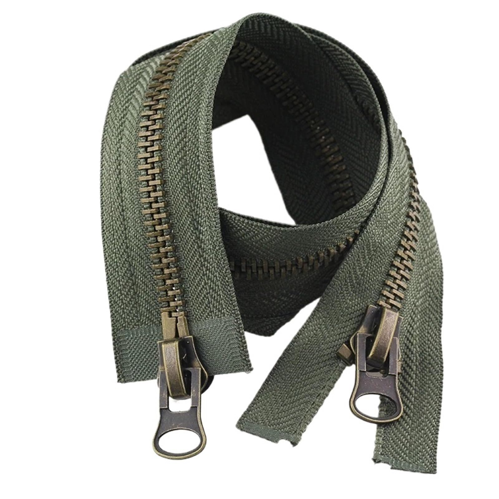 2 pezzi 8# Cerniera in metallo 70/80/90/100/120 cm Doppi cursori for cappotto in tessuto Piumino Giacca Riparazione Fai da Te Abbigliamento Cucito Per Cappotti, Giacche, Borse